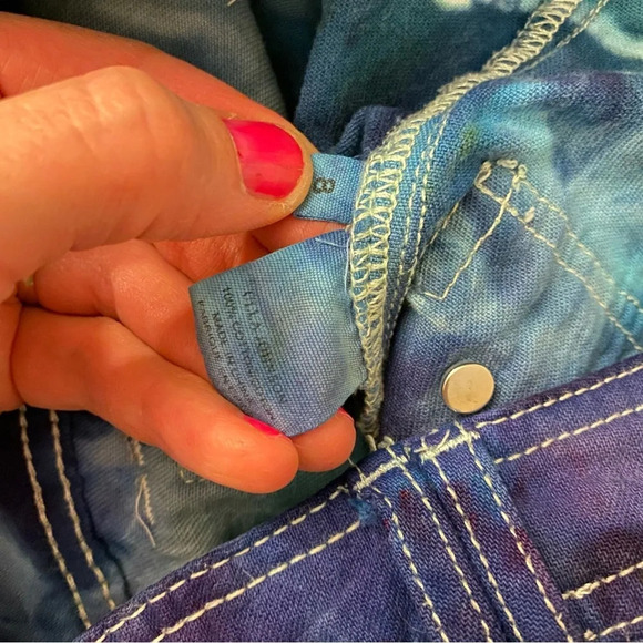 Ulla Johnson Wide Leg Flare Jeans High Rise Womens Size 8 Mixed Blue Ocean Waves - Picture 12 of 16